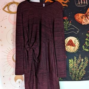 Fabletics side twist dress lightweight sweater dress burgundy